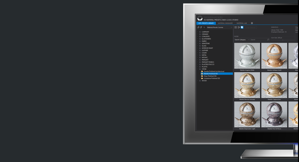 XS Material Presets Studio v4.1.5 for 3DS Max[2016 – 2023][SIGERSHADERS]